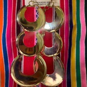 Gold Half Circle Earrings